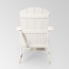 Outdoor Classic White Solid Wood Adirondack Chair Retractable Foldable (Set of 1)