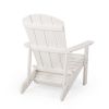 Outdoor Classic White Solid Wood Adirondack Chair Retractable Foldable (Set of 1)