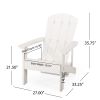 Outdoor Classic White Solid Wood Adirondack Chair Retractable Foldable (Set of 1)