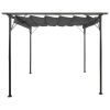 vidaXL Pergola with Retractable Roof Anthracite 9.8'x9.8' Steel 0.6 oz/ftÂ¬â‰¤