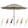 11Ft 3-Tiers Patio Umbrella Khaki