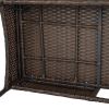 131*61*83cm Disassembled Iron Frame Brown Gradient Rattan Lover Chair