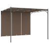 vidaXL Garden Gazebo with Side Curtain 9.8'x9.8'x7.4' Taupe