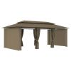 vidaXL Gazebo with Curtains 236.2"x117.3"x106.3" Taupe 0.6 oz/ftÂ¬â‰¤