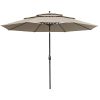 11Ft 3-Tiers Patio Umbrella Khaki