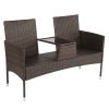 131*61*83cm Disassembled Iron Frame Brown Gradient Rattan Lover Chair