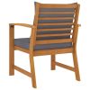 vidaXL Patio Chairs 2 pcs with Dark Gray Cushion Solid Acacia Wood