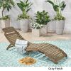 Lisbon Outdoor Wood Folding & Portable Chaise Lounge Grey Finish ( set of 1)