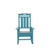 Presidential Rocking Chair HDPE Rocking Chair Fade-Resistant Porch Rocker Chair; All Weather Waterproof for Balcony/Beach/Pool ; Blue