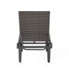 Zanna Outdoor Gray Wicker Adjustable Chaise Lounge set of 1