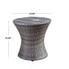 Townsgate Outdoor Brown Wicker Hourglass Side Table Gray