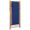 vidaXL Deck Chair Bamboo and Canvas Navy Blue