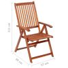 vidaXL Folding Patio Chairs 4 pcs Solid Acacia Wood