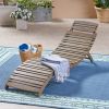 Lisbon Outdoor Wood Folding & Portable Chaise Lounge Grey Finish ( set of 1)