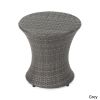 Townsgate Outdoor Brown Wicker Hourglass Side Table Gray