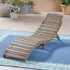 Lisbon Outdoor Wood Folding & Portable Chaise Lounge Grey Finish ( set of 1)