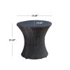 Townsgate Outdoor Brown Wicker Hourglass Side Table Black