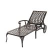 193*64.5*93cm Backrest Adjustable Courtyard Cast Aluminum Lying Bed Bronze