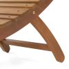 Lisbon Outdoor Wood Folding & Portable Chaise Lounge Brown Patina ( set of 1)