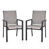 MEOOEM Patio Dining Chairs 2PCS Outdoor Metal Textilene Outdoor Dining Chairs; Durable for Lawn Garden Backyard Pool All Weather