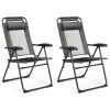 2 Pieces Patio Adjustable Folding Recliner Chairs with 7 Level Adjustable Backrest