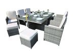 Direct Wicker 11-Piece Outdoor PE Rattan Wicker Patio Dining Table Set Garden Outdoor Patio Furniture Set