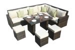 Direct Wicker 7-Piece Outdoor Rattan Wicker Sofa Rattan Patio Garden Furniture, Gray