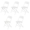 5 Pack Black Plastic Folding Chair;  Indoor Outdoor Portable Stackable Commercial Seat with Steel Frame 350lb. Capacity for Events Office Wedding Part