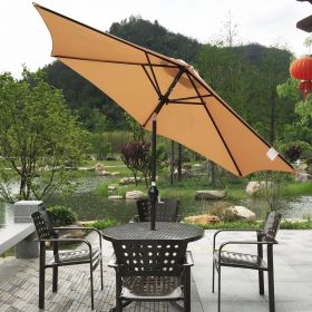 Outdoor Patio 9-Feet Market Table Umbrella (Color: Brown)