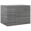 vidaXL Patio Cushion Box PE Rattan Gray