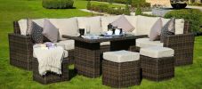 Direct Wicker 7-Piece Outdoor Rattan Wicker Sofa Rattan Patio Garden Furniture, Gray