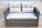 Direct Wicker Outdoor And Garden Patio Sofa Set 6PCS Reconfigurable Stylish And Modern Style With Seat Cushion