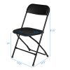 5 Pack Black Plastic Folding Chair;  Indoor Outdoor Portable Stackable Commercial Seat with Steel Frame 350lb. Capacity for Events Office Wedding Part