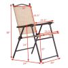 Set of 2 Patio Folding Sling Back Camping Deck Chairs