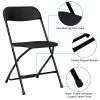 5 Pack Black Plastic Folding Chair;  Indoor Outdoor Portable Stackable Commercial Seat with Steel Frame 350lb. Capacity for Events Office Wedding Part