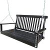 Front Porch Swing with Armrests; Wood Bench Swing with Hanging Chains; for Outdoor Patio ; Garden Yard; porch; backyard; or sunroom; Easy to Assemble;