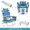 2 Pack 5-Position Outdoor Folding Backpack Beach Table Chair Reclining Chair Set