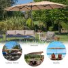 15 Feet Double-Sided Twin Patio Umbrella with Crank and Base