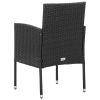 vidaXL Patio Chairs 4 pcs Poly Rattan Black