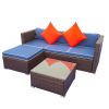 3 Piece Patio Sectional Wicker Rattan Outdoor Furniture Sofa Set