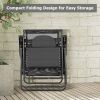 Folding Recliner Lounge Chair with Shade Canopy Cup Holder