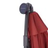 10 FT Solar LED Patio Outdoor Umbrella Hanging Cantilever Umbrella Offset Umbrella Easy Open Adustment with 32 LED Lights