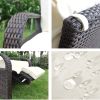 Outdoor Recliner Chair;  Automatic Adjustable Wicker Lounge Recliner Chair with 5.12'' Thicken Cushion