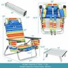 2 Pack 5-Position Outdoor Folding Backpack Beach Table Chair Reclining Chair Set