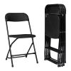 5 Pack Black Plastic Folding Chair;  Indoor Outdoor Portable Stackable Commercial Seat with Steel Frame 350lb. Capacity for Events Office Wedding Part