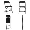 5 Pack Black Plastic Folding Chair;  Indoor Outdoor Portable Stackable Commercial Seat with Steel Frame 350lb. Capacity for Events Office Wedding Part