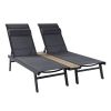 Hugo 76'Long Reclining Chaise Lounge Set (Set of 2)