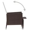 vidaXL Reclining Patio Chair with Cushions Poly Rattan Brown