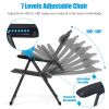 2 Pieces Patio Adjustable Folding Recliner Chairs with 7 Level Adjustable Backrest