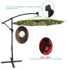 10 ft Outdoor Patio Umbrella Solar Powered LED Lighted Sun Shade Market Waterproof 8 Ribs Umbrella with Crank and Cross Base for Garden Deck Backyard